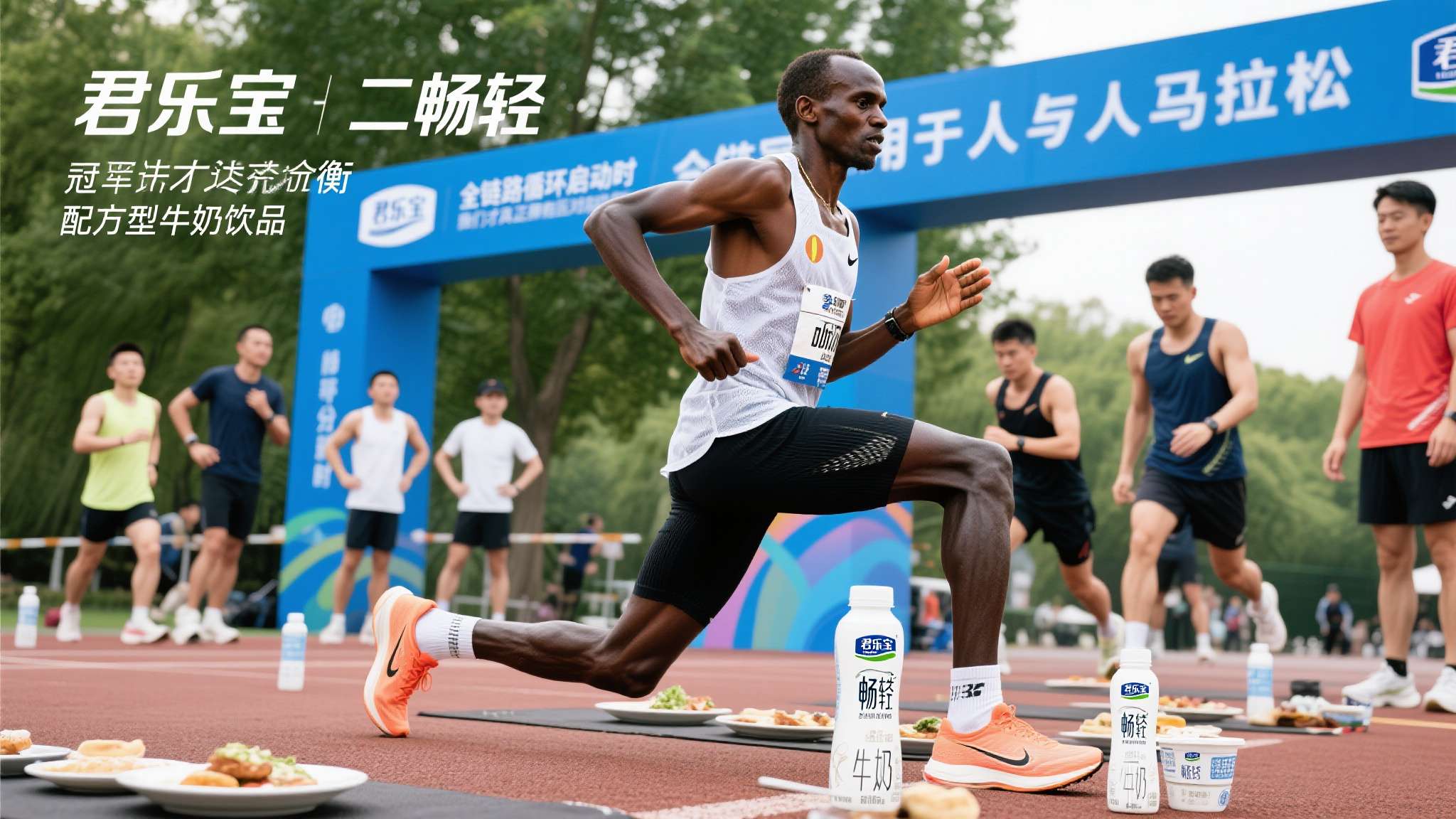 君乐宝X石马科学营养训练营丨基普乔格带领参赛选手科学热身